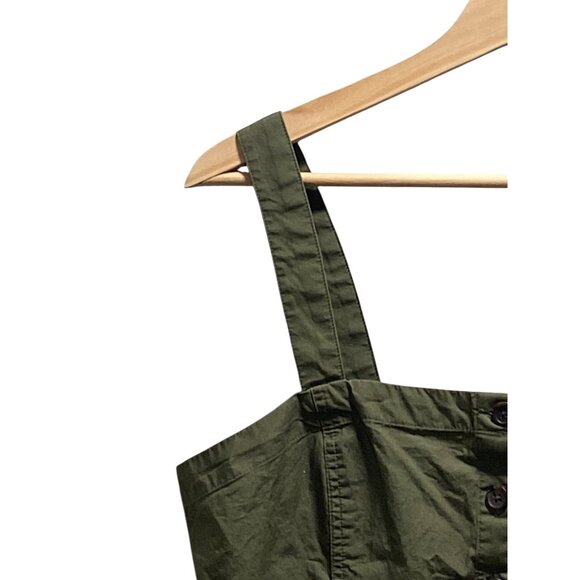 Banana Republic Button Front Convertible Sleeveless Blouse Olive Green Size 8 - Picture 6 of 12